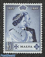 Malta 1948 1 Pound, Stamp Out Of Set, Mint NH, History - Kings & Queens (Royalty) - Familles Royales