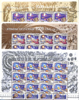 Israel 2009 Astronomy 3 M/s, Mint NH, Science - Astronomy - Ongebruikt (met Tabs)