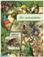 Djibouti 2016 Sunbirds, Mint NH, Nature - Birds - Flowers & Plants - Gibuti (1977-...)