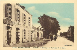 - Vendée -ref-F258- Fromentine - Hôtel De Bretagne Rosap Et Avenue De La Gare -edit. Rose -ets Rivière Bureau N°5428 - Autres & Non Classés