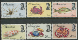 Mauritius:Unused Stamps Crabs, Shell, Fish, 1969, MNH - Schalentiere