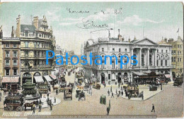 229824 UK PICCDILLY CIRCUS LONDON CARRIAGE A HORSE POSTAL POSTCARD - Andere & Zonder Classificatie