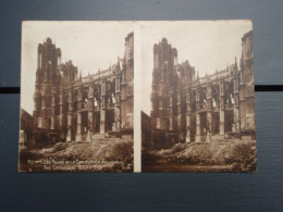 Cpa REIMS  Les Tours De La Cathédrale - Façade Sud. Photo Double - Guerre 1914-1918 - Reims