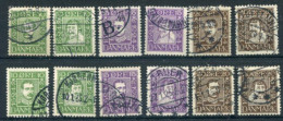 DENMARK 1924 Post Office Tercentenary Singles, Used. Michel 131-42. - Oblitérés
