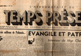 Hebdomadaire Du Temps Présent N°115 En Dehors Et Au-dessus Des Partis Du Vendredi 9 Février 1940 - Sonstige & Ohne Zuordnung