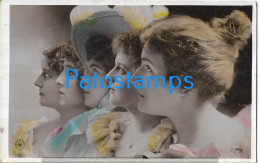 229825 REAL PHOTO FIVE FACE WOMAN PHOTOGRAPHIC TRICK POSTAL POSTCARD - Photographs