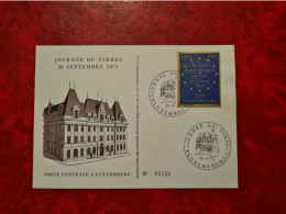 LETTRE CARTE LUXEMBOURG 1971 JOURNEE DU TIMBRE POSTE CENTRALE - Other & Unclassified