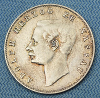 Nassau • 1/2 Gulden 1860 • Ss+ / XF • Adolph • Ag 900 ‰ • German States / Florin • [24-892] - Taler & Doppeltaler