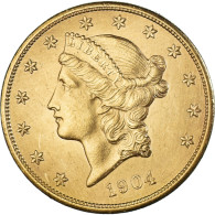 Monnaie, États-Unis, Double Eagle, $20, Double Eagle, 1904, Philadelphie, TTB - 20$ - Double Eagles - 1877-1901: Coronet Head  (Testa Coronata)