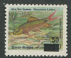 Sri Lanka:Ceylon:Unused Overprinted Stamp Fish, Mountain Labeo, MNH - Fishes