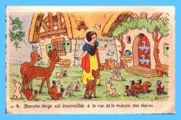 CP Disney - Blanche Neige - No 4 Blanche Neige Est émerveillée à La Vue De La Maison Des Nains - Autres & Non Classés