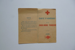 Carte D'Adhérent CROIX ROUGE FRANCAISE  Avec Timbre Année 1946  Département De L'ALLIER  -  03  - - Lidmaatschapskaarten