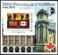 FRANCE BLOC CNEP 69 2015 - Salon Philatélique D'Automne à Paris - Gare Saint-Lazare - Engagement Des Canadiens Dans ... - CNEP