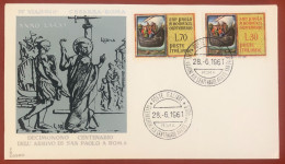 ITALY - FDC - 1961 - 19th Centenary Of The Arrival Of Saint Paul In Rome - FDC
