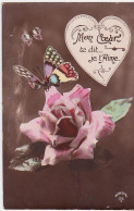 AE14 -FANTAISIES ROSES  PAPILLON INSECTES AMOUR  - - Insectes