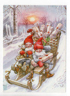 MODERN Christmas Postcard - LARS CARLSSON - SWEDEN - GNOMES / ZWERGE / LUTINS - Used 2012 - Sonstige & Ohne Zuordnung