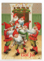 MODERN Christmas Postcard - LARS CARLSSON - SWEDEN - GNOMES / ZWERGE / LUTINS - Used 1993 - Andere & Zonder Classificatie