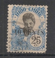 INDOCHINE - 1919 - N°YT. 79 - Cambodgienne 10c Sur 25c Bleu - Oblitéré / Used - Gebruikt