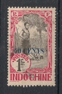 INDOCHINE - 1919 - N°YT. 86 - Cambodgienne 40c Sur 1f Rose - Oblitéré / Used - Oblitérés