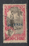 INDOCHINE - 1919 - N°YT. 86 - Cambodgienne 40c Sur 1f Rose - Oblitéré / Used - Usati