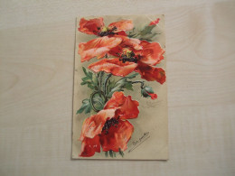 Carte Postale Ancienne  En Relief 1903 CATHARINA KLEIN Coquelicots - Fleurs