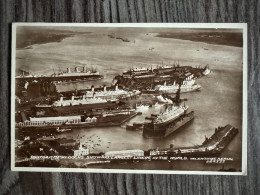 Southampton Dock Showing Largest Liners In The World - Olympic, Majestic, Berangaria, Homeric - Cunard White Star Line - Steamers