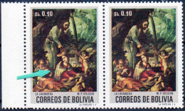 Bolivia 1972 ** CEFIBOL 931a Variety: Green Stripe On The Coat. Painting: "Laundress" Pérez De Holguín - Bolivie