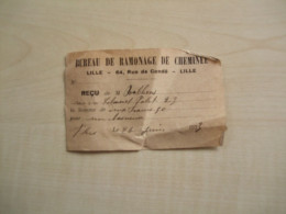 Ancien Reçu 1923 BUREAU DE RAMONAGE DE CHEMINEE  à LILLE - 1900 – 1949