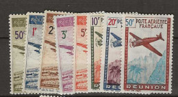 1942 MNH Réunion Yvert 10-17 Postfris** - Poste Aérienne