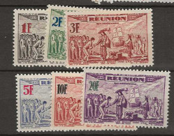 1943 MNH Réunion Yvert 18-23 Postfris** - Luftpost