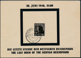 Gemeinschaftsausgabe Mi 943 Letzte Stunde Der Reichsmark 20.06.1948 Sonderkarte - Cartes Postales