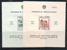 COLOMBIA - 194 - SAN PEDRO CLAVER SET OF 2 SOUVENIR SHEETS  MINT NEVER HINGED, SG CAT £40,ONE SHEET HAS SMALL TEAR - Colombie