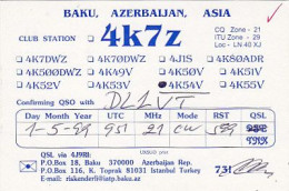 AK 214869 QSL - Azerbaijan - Baku - Amateurfunk