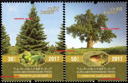 JORDAN JORDANIE 2017 TREES JOINT ISSUE EUROMED POSTAL EURO MED LEBANON CYPRUS MALTA GREECE CYPRUS SPAIN CROATIA - Jordanië