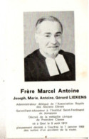 Frère Marcel Antoine , Geel 1912 - Courtrai 1969 , Surveillant Saint Ferdinand Jemappes - Todesanzeige