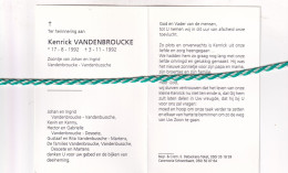 Kenrick Vandenbroucke-Vandenbussche, 1992. Foto - Overlijden