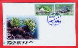 Artsakh/Karabakh/Armenien/Armenie/Armenia 2024, EUROPA CEPT, Underwater Flora Fauna, Catfish Algae - FDC - Arménie