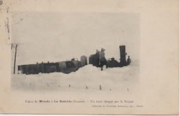 LIGNE DE MENDE A LA BASTIDE, UN TRAIN BLOQUE PAR LA NEIGE  REF 16834 - Treinen