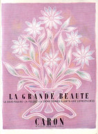 1956 Publicite La Grande Beaute Caron Poudre Lophophores Affiche - Publicités