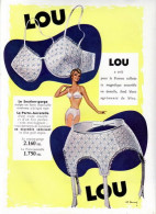 1957 Publicite Lou Lingerie Soutien Gorge Affiche - Advertising