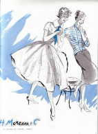 1957 Publicite H Moreau Tissus Opera Paris Affiche - Publicités