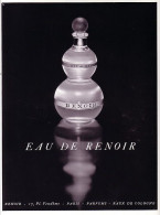 1950 Publicite Parfum Eau Renoir Affiche - Publicités