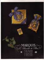 1949 Publicite Marquis Chocolat Paris H Rubinstein  Affiche - Publicités