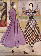 1948 Publicite Manteaux Dior Balmain Bernard Blossac Affiche - Advertising