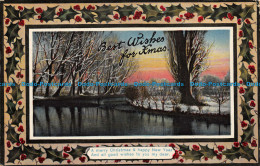R160289 Best Wishes For Xmas. Lake And Snow. Watkins And Kracke. 1910 - Monde