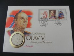 Norway 5 Kroner 1988 - Numis Letter 1988 - 85 Birthday Of Olav V. King Of Norway - Norvegia