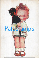 229848 ART ARTE THE GIRL AND CAT BLACK NO POSTAL POSTCARD - Unclassified