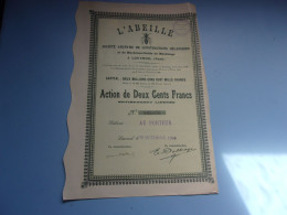 L'ABEILLE Constructions Mecaniques De Maubeuge (1924) Louvroil,nord - Altri & Non Classificati