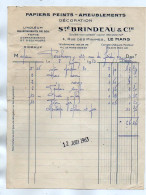 VP23.138 - 1963 - Facture - Papiers Peints - Ameublements, Décoration - Sté BRINDEAU & Cie à LE MANS - 1950 - ...