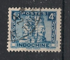 INDOCHINE - 1931-39 - N°YT. 158 - Angkor 4c Bleu - Oblitéré / Used - Gebraucht